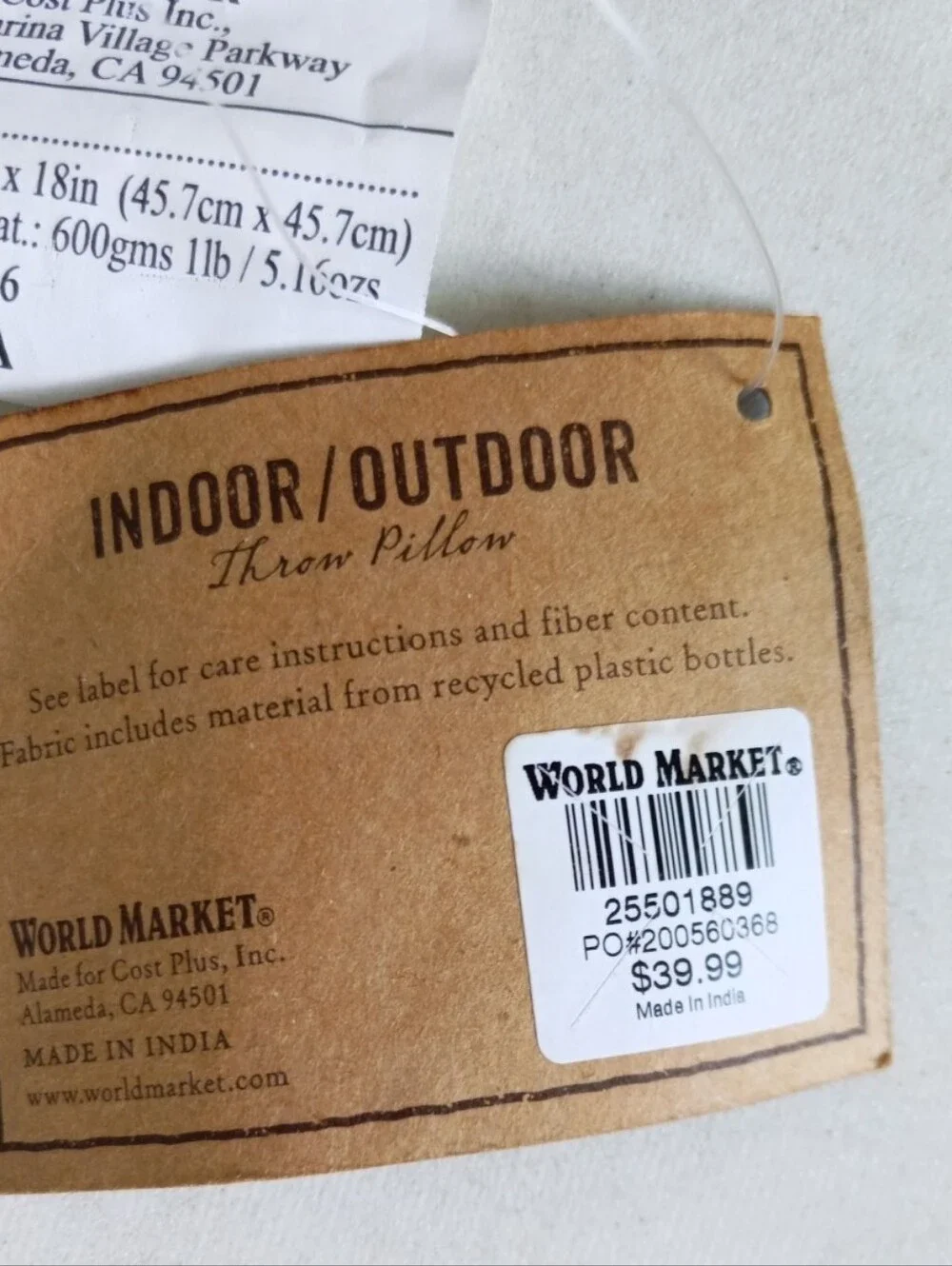 World Market indoor/outdoor textured Southwestern style throw pillow